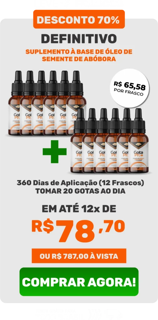 Kit econômico com 10 frascos de Gota Pro Mais, indicado para cuidados contínuos e eficazes com a saúde masculina e a próstata